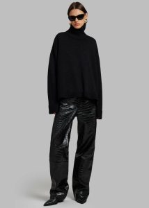 The Frankie Shop Black Rhea Trapeze Turtleneck - Black Women Knitwear - Image 2