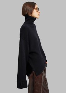 The Frankie Shop Black Rhea Trapeze Turtleneck - Black Women Knitwear - Image 3