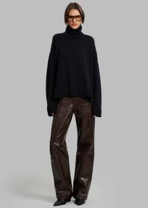 The Frankie Shop Black Rhea Trapeze Turtleneck - Black Women Knitwear - Image 4