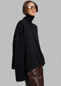 The Frankie Shop Black Rhea Trapeze Turtleneck - Black Women Knitwear - Image 5
