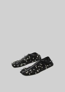 The Frankie Shop Black Women Christopher Esber Frosted Beaded Mesh Flats - Black Flats - Image 3