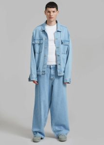 The Frankie Shop Blue Connor Oversized Denim Jacket - Worn Wash Outerwear Men - Image 2