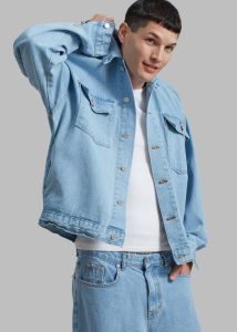 The Frankie Shop Blue Connor Oversized Denim Jacket - Worn Wash Outerwear Men - Image 3