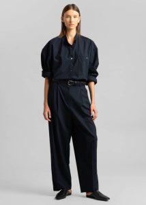 The Frankie Shop Blue Jour Shirt - Deep Navy Tops Women - Image 3
