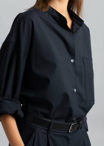The Frankie Shop Blue Jour Shirt - Deep Navy Tops Women - Image 4