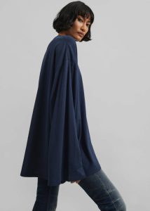 The Frankie Shop Blue Rio Oversized Sleeve Tee - Dark Navy Women Tops - Image 2