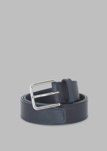 The Frankie Shop Blue Toni Leather Belt - Dark Navy Women Belts