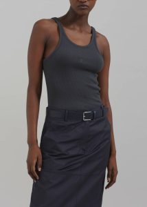 The Frankie Shop Blue Toni Leather Belt - Dark Navy Women Belts - Image 5