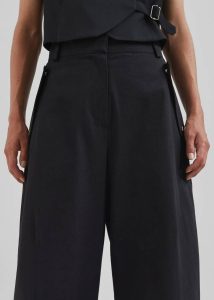 The Frankie Shop Bottoms Black Women Calix Wide Leg Pants - Black - Image 4