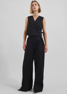 The Frankie Shop Bottoms Black Women Calix Wide Leg Pants - Black - Image 5