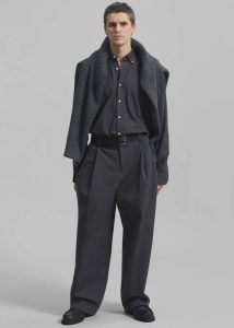 The Frankie Shop Bottoms Brandon Trousers - Charcoal Men Grey - Image 2