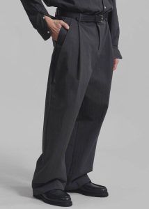The Frankie Shop Bottoms Brandon Trousers - Charcoal Men Grey - Image 5