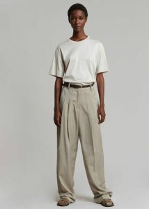 The Frankie Shop Bottoms Gelso Pleated Trousers - Light Taupe Melange Women Beige - Image 2