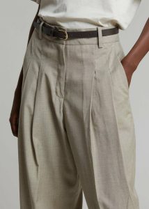 The Frankie Shop Bottoms Gelso Pleated Trousers - Light Taupe Melange Women Beige - Image 4
