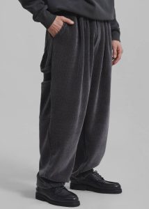 The Frankie Shop Bottoms Grey Declan Corduroy Pants - Charcoal Men
