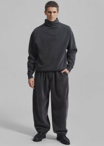 The Frankie Shop Bottoms Grey Declan Corduroy Pants - Charcoal Men - Image 3