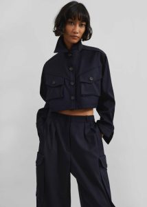The Frankie Shop Bottoms Kiora Cargo Pants - Navy Blue Women - Image 3