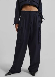The Frankie Shop Bottoms Kiora Cargo Pants - Navy Blue Women - Image 4