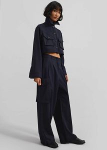 The Frankie Shop Bottoms Kiora Cargo Pants - Navy Blue Women - Image 5