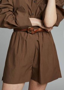 The Frankie Shop Bottoms Lui Organic Cotton Boxer Short - Chocolate Women Brown - Image 2