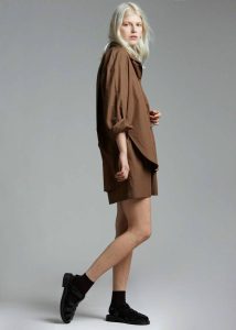 The Frankie Shop Bottoms Lui Organic Cotton Boxer Short - Chocolate Women Brown - Image 5