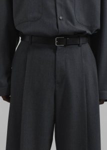 The Frankie Shop Bottoms Men Milton Wool Blend Trousers - Dark Grey Grey - Image 2