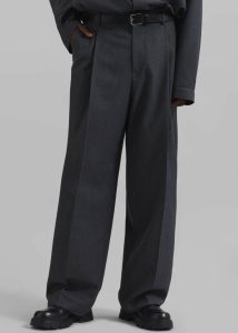 The Frankie Shop Bottoms Men Milton Wool Blend Trousers - Dark Grey Grey - Image 3