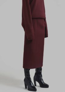 The Frankie Shop Bottoms Red Arley Midi Skirt - Burgundy Women