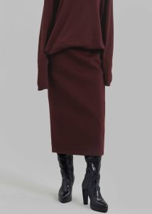 The Frankie Shop Bottoms Red Arley Midi Skirt - Burgundy Women - Image 4