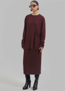 The Frankie Shop Bottoms Red Arley Midi Skirt - Burgundy Women - Image 5