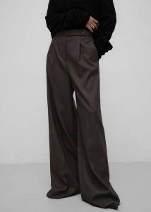 The Frankie Shop Brown Bottoms Women Kamila Wide Leg Trousers - Brown