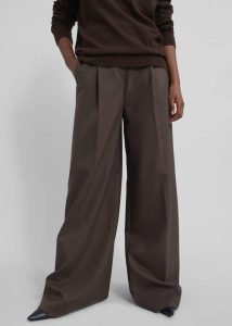 The Frankie Shop Brown Bottoms Women Kamila Wide Leg Trousers - Brown - Image 4