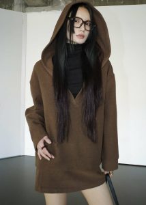 The Frankie Shop Brown Knitwear Belsay Hoodie - Khaki Brown Women - Image 2