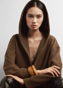 The Frankie Shop Brown Knitwear Belsay Hoodie - Khaki Brown Women