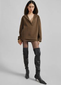The Frankie Shop Brown Knitwear Belsay Hoodie - Khaki Brown Women - Image 3