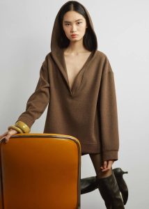 The Frankie Shop Brown Knitwear Belsay Hoodie - Khaki Brown Women - Image 4