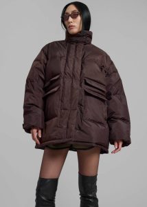The Frankie Shop Brown Nixa Puffer Jacket - Brown Outerwear Women - Image 2
