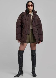 The Frankie Shop Brown Nixa Puffer Jacket - Brown Outerwear Women