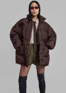 The Frankie Shop Brown Nixa Puffer Jacket - Brown Outerwear Women - Image 3