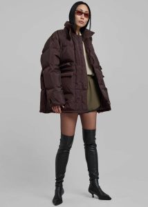 The Frankie Shop Brown Nixa Puffer Jacket - Brown Outerwear Women - Image 5