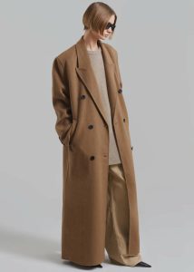 The Frankie Shop Brown Women Gaia Double Breasted Coat - Camel Outerwear - Image 2