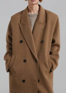 The Frankie Shop Brown Women Gaia Double Breasted Coat - Camel Outerwear - Image 3