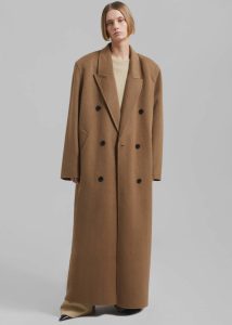 The Frankie Shop Brown Women Gaia Double Breasted Coat - Camel Outerwear - Image 4