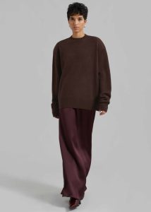 The Frankie Shop Brown Women Knitwear Rafaela Padded Knit Sweater - Brown - Image 2