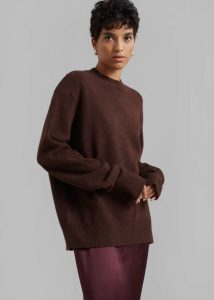 The Frankie Shop Brown Women Knitwear Rafaela Padded Knit Sweater - Brown