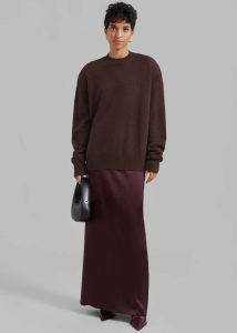 The Frankie Shop Brown Women Knitwear Rafaela Padded Knit Sweater - Brown - Image 4