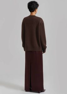 The Frankie Shop Brown Women Knitwear Rafaela Padded Knit Sweater - Brown - Image 5