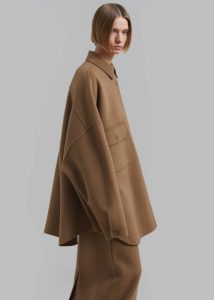 The Frankie Shop Camel Women Tops Dallas Wool Overshirt - Camel