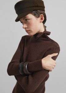 The Frankie Shop Corbet Newsboy Cap - Brown Brown Women Headwear - Image 2