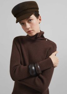 The Frankie Shop Corbet Newsboy Cap - Brown Brown Women Headwear